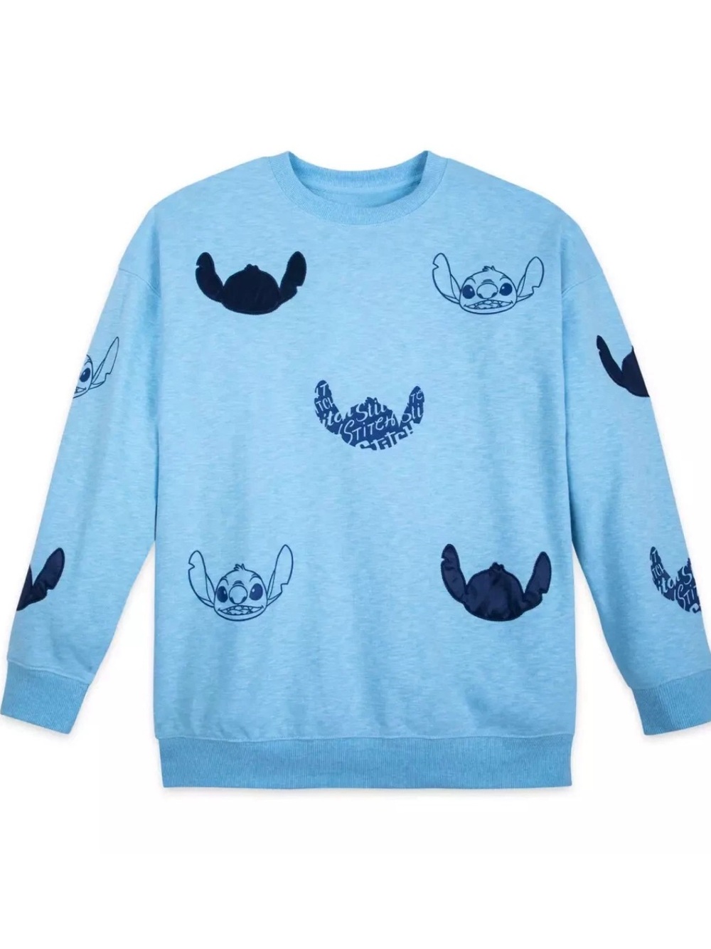 Disney Parks Stitch Blue Icon Pullover Sweatshirt Lilo & Stitch Embroidered 2X